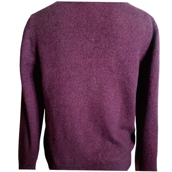 Paul Smith Sweater Mens Boys L Burgundy Merino Wool Embroidered Sleeve Pullover - Picture 4 of 11